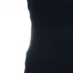 Pre Owned Diane von Furstenberg Black Stitches Bandage Dress S