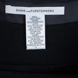 Pre Owned Diane von Furstenberg Black Stitches Bandage Dress S