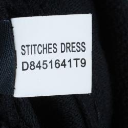 Pre Owned Diane von Furstenberg Black Stitches Bandage Dress S