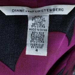 Pre Owned Diane Von Furstenberg Akita Printed Shift Dress S