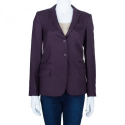 Pre Owned Diane Von Furstenberg Plum Plaxico Blazer S