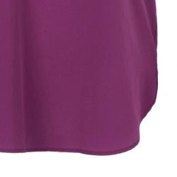 Pre Owned Diane Von Furstenberg Clemence Pleated Sleeve Fuchsia Top M