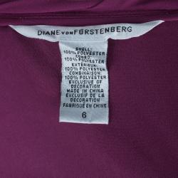 Pre Owned Diane Von Furstenberg Clemence Pleated Sleeve Fuchsia Top M