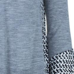 Diane Von Furstenberg Austine Grey Printed Sweater Top S