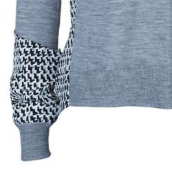 Diane Von Furstenberg Austine Grey Printed Sweater Top S