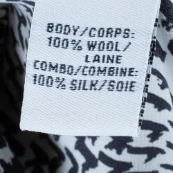 Diane Von Furstenberg Austine Grey Printed Sweater Top S