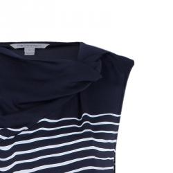 Pre Owned Diane Von Furstenberg New Christa Striped Silk Belted Dress L