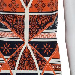 Pre Owned Diane Von Furstenberg Multicolor Jacquard Knit Fitted Flared Ilsa Dress M