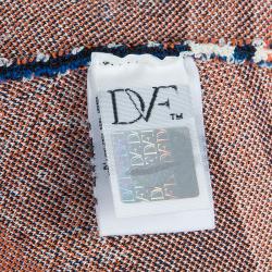 Pre Owned Diane Von Furstenberg Multicolor Jacquard Knit Fitted Flared Ilsa Dress M