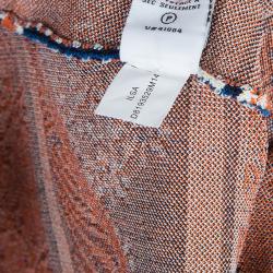 Pre Owned Diane Von Furstenberg Multicolor Jacquard Knit Fitted Flared Ilsa Dress M