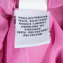 Pre Owned Diane Von Furstenberg Pink Printed Chiffon Long Sleeve Camila Dress S