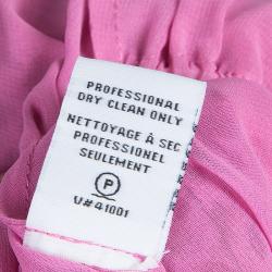 Pre Owned Diane Von Furstenberg Pink Printed Chiffon Long Sleeve Camila Dress S