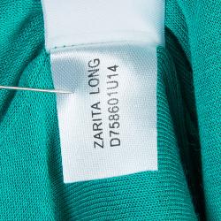 Pre Owned Diane Von Furstenberg Turquoise Lace Long Sleeve Zarita Dress L