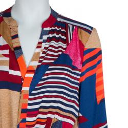 مملوكة مسبقًا Diane Von Furstenberg Multicolor Geometric Print Silk Freya Dress L