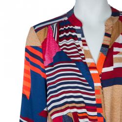 مملوكة مسبقًا Diane Von Furstenberg Multicolor Geometric Print Silk Freya Dress L