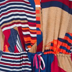 مملوكة مسبقًا Diane Von Furstenberg Multicolor Geometric Print Silk Freya Dress L