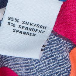 مملوكة مسبقًا Diane Von Furstenberg Multicolor Geometric Print Silk Freya Dress L