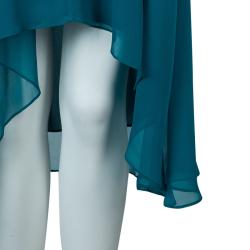 Pre Owned Diane Von Furstenberg Teal Chiffon Overlay Asymmetric Kipling Dress S