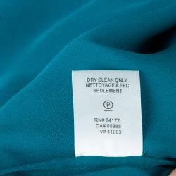 Pre Owned Diane Von Furstenberg Teal Chiffon Overlay Asymmetric Kipling Dress S