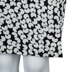 Pre Owned Diane Von Furstenberg Monochrome Vanessa Wrap Dress S