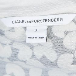 Pre Owned Diane Von Furstenberg Monochrome Vanessa Wrap Dress S