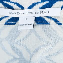 Pre Owned Diane Von Furstenberg Multicolor Printed New Julian Two Desert Band Wrap Dress S