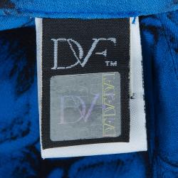 Pre Owned Diane Von Furstenberg Tanyana Blue Silk Dress S