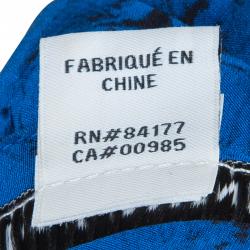 Pre Owned Diane Von Furstenberg Tanyana Blue Silk Dress S