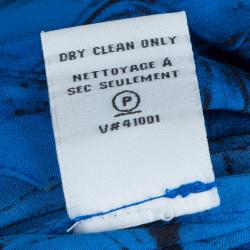 Pre Owned Diane Von Furstenberg Tanyana Blue Silk Dress S