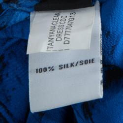 Pre Owned Diane Von Furstenberg Tanyana Blue Silk Dress S
