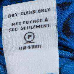 Pre Owned Diane Von Furstenberg Tanyana Blue Silk Dress S