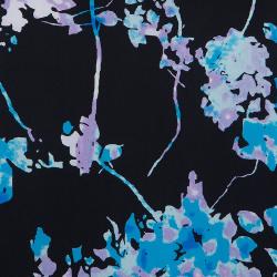 Pre Owned Diane Von Furstenberg Black Floral Print Oversized Kora Silk Blouse XS