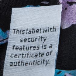 Pre Owned Diane Von Furstenberg Black Floral Print Oversized Kora Silk Blouse XS