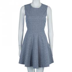 Pre Owned Diane Von Furstenberg Blue Printed Sleeveless Jeannie Dress S