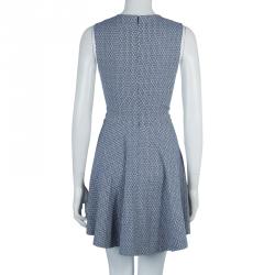 Pre Owned Diane Von Furstenberg Blue Printed Sleeveless Jeannie Dress S