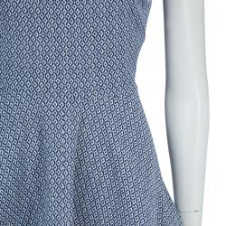 Pre Owned Diane Von Furstenberg Blue Printed Sleeveless Jeannie Dress S