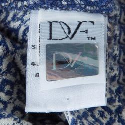 Pre Owned Diane Von Furstenberg Blue Printed Sleeveless Jeannie Dress S