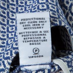 Pre Owned Diane Von Furstenberg Blue Printed Sleeveless Jeannie Dress S