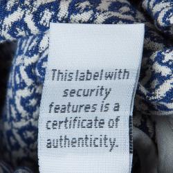 Pre Owned Diane Von Furstenberg Blue Printed Sleeveless Jeannie Dress S