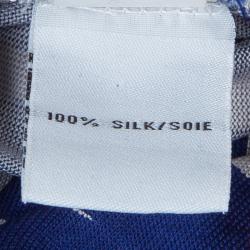 Pre Owned Diane Von Furstenberg Blue Printed Callista Wrap Dress M