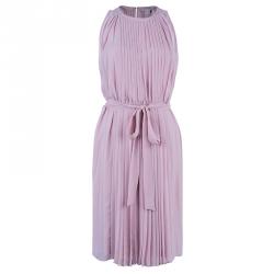 Pre Owned Diane Von Furstenberg Ria Blush Pink Pleated Dress L
