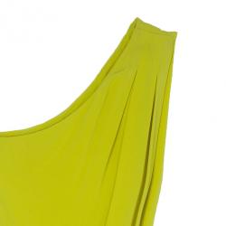 Pre Owned Diane Von Furstenberg New Liluye One Shoulder Silk-crepe Dress M