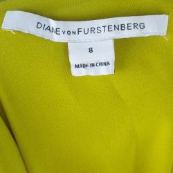 Pre Owned Diane Von Furstenberg New Liluye One Shoulder Silk-crepe Dress M