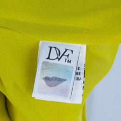 Pre Owned Diane Von Furstenberg New Liluye One Shoulder Silk-crepe Dress M