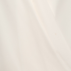 Pre Owned Diane Von Furstenberg Off White Silk Crepe Short Sleeve Blouse M