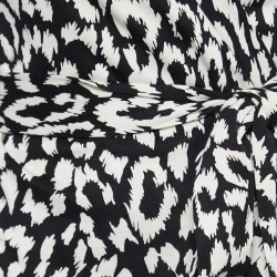 Diane Von Furstenberg Black & White Printed Jersey Silk Wrap Dress M