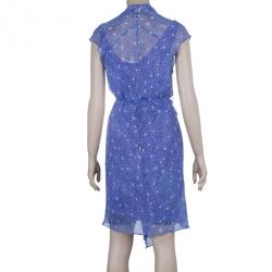 Pre Owned Diane Von Furstenberg Damiana Printed Silk Chiffon Dress M