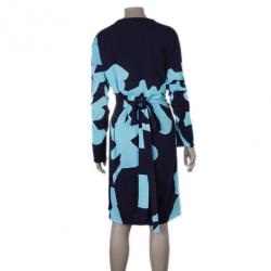 Pre Owned Diane Von Furstenberg Kinaya Knit Wrap Dress L