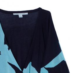 Pre Owned Diane Von Furstenberg Kinaya Knit Wrap Dress L