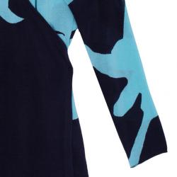 Pre Owned Diane Von Furstenberg Kinaya Knit Wrap Dress L